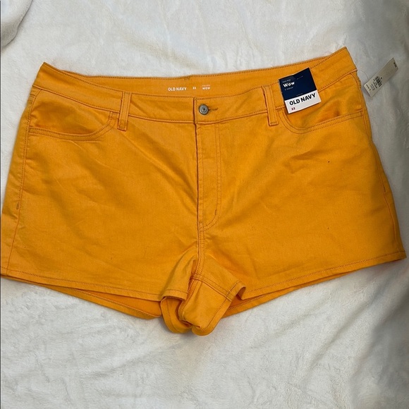 Old Navy Pants - Old Navy Orange Jean Shorts Vibrant Cotton Blend